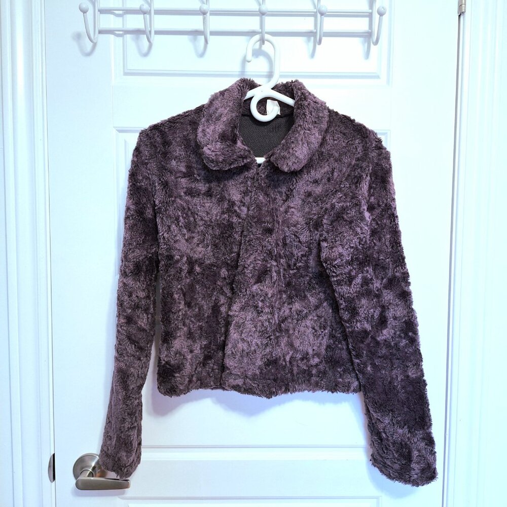 Cute purple faux fur jacket